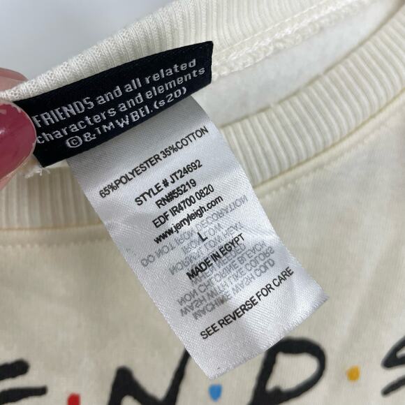 NEW Friends Graphic Sweatshirt Top L Womens Oversized FLAW - Picture 7 of 8